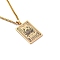 304 Stainless Steel Curb Chain Rectangle with Constellation Pendant Necklaces, Golden, Cancer, 23.62 inch(60cm)