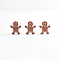 Christmas Theme Schima Wood Beads, Printed, Gingerbread Man, 21x19x9mm, Hole: 3mm