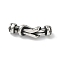 304 Stainless Steel Knot Connector Charms, For Leather Cord Bracelets Making, Antique Silver, 40.5x11.5x10mm, Hole: 6.5mm
