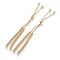 Brass Bracelets Making, Slider Bracelets, with Cubic Zirconia, Golden, 10-1/2 inch(26.8cm), Hole: 1.6mm
