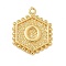 Brass Pendants, Hexagon Letter Charms, Letter O, 20x16x2.5mm, Hole: 1.5mm