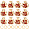 12Pcs Brass Micro Pave Chocolate Cubic Zirconia Charms, with 60Pcs Brass Open Jump Rings, Nickel Free, Pomegranate Shape, Real 18K Gold Plated, 10.5x10x7mm, Hole: 1.4mm