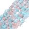 Natural White Jade Beads Strands, Imitation Morganite, Chip, Dyed, 3~16x3~8mm, Hole: 0.7mm, 80~81cm