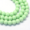 Baking Painted Glass Round Bead Strands, Pale Green, 8.5~9mm, Hole: 1.5mm, about 100~105pcs/strand, 31.8 inch