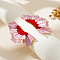Zinc Alloy Enamel Cuff Bangles for Women, Flower, Pearl Pink, Inner Diameter: 2-3/8 inch(6cm)