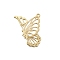 Brass Pendants, Butterfly Charms, Long-Lasting Plated, Nickel Free, Real 18K Gold Plated, 21.5x16.5x0.5mm, Hole: 1.2mm