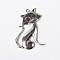Tibetan Style Alloy Kitten Pendants, Lead Free & Cadmium Free, Cartoon Cat Shape, Antique Silver, 46x30x5mm, Hole: 2mm