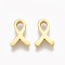 304 Stainless Steel Pendants, Awareness Ribbon, Golden, 12x9x3mm, Hole: 1.8mm