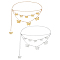 2Pcs 2 Colors  Aluminum Butterfly Tassel 3 Layered Waist Body Chains for Women Girls, Platinum & Golden, 375mm, 1pc/color