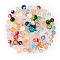 120G 8 Colors Glass Beads, Round, Transparent Crackle & Imitation Pearl & Frosted, Mixed Color, 6~10x5.5~9mm, Hole: 1.4~1.6mm, 15g/color