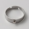 304 Stainless Steel Loop Ring Base, Stainless Steel Color, Hole: 1.6mm, US Size 7 1/4(17.5mm)