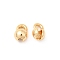 Brass Bead Tips, Calotte Ends, Real 18K Gold Plated, 5.5x4x3.5mm, Hole: 1.2mm, Inner Diameter: 1.2mm