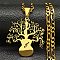 304 Stainless Steel Necklaces, Tree of Life Pendant Necklaces, Golden, 20.20 inch(51.3cm)