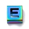 Ion Plating(IP) 304 Stainless Steel Square Slide Charms, Rainbow Color, Letter E, 9x8x4mm, Hole: 3.5x8.5mm
