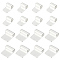 16Pcs 2 Styles Brass Glue-on Flat Pad Bails, Silver, 16.5~18x11~15.5mm, Hole: 4.5mm, 8pcs/style