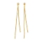 Brass Earring Nuts, Tassel, Real 18K Gold Plated, 64x4x3mm, Hole: 0.8mm