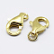 925 Sterling Silver Lobster Claw Clasps, with 925 Stamp, Golden, 13mm, Hole: 2mm