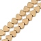 Electroplated Synthetic Non-magnetic Hematite Beads Strands, Heart, Real 24K Gold Plated, 6x6x2mm, Hole: 1mm, about 73pcs/strand, 15.75''(40cm)