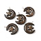 Natural Bronzite Pendants, Moon with Star Charms, with Copper Wire Loops, Platinum, 36~37x27~28x7.5~8mm, Hole: 4mm