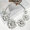 Alloy Bib Necklaces for Women, Daisy, Platinum, 18.90~22.05 inch(48~56cm)
