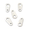 Tarnish Resistant 304 Stainless Steel Chain Tabs, Chain Extender Connectors, Teardrop, Stainless Steel Color, 6.5x3x0.5mm, Hole: 0.9mm and 1.5mm