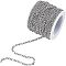 304 Stainless Steel Figaro Chains, Unwelded, with Spool, Stainless Steel Color, 4~6x3mm, about 32.8 Feet(10m)/roll