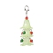 Acrylic Pendant Decorations, with Glass Beads and Alloy Clasps, Christmas Tree, Honeydew, 52~53mm