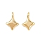 Brass Pendants, Star Charms, Real 18K Gold Plated, 8.5x6x2.5mm, Hole: 2x1.2mm