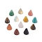 Natural & Synthetic Mixed Gemstone Circular Cone Ornament, Home Office Desktop Feng Shui Decoration, 12~12.5x10mm