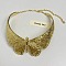 Exaggerated Butterfly Alloy Choker Necklaces for Women, Golden, 15.75 inch(40cm)