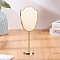 Bust Shaped Microfiber Necklace Display Stands with Golden Tone Aluminum Alloy Support, Cornsilk, Finished Product: 4x6x15.7cm