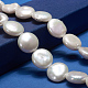 Cuentas de perlas keshi de perlas barrocas naturales redondas planas hebras PEAR-R015-17-6