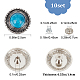 Gorgecraft 10 juego de botones azul turquesa conchos redondos único ojo de metal hebilla decorativa fundición botón trasero con imitación turquesa sintética y tornillo de hierro para accesorios de artículos de cuero diy DIY-GF0006-59-2