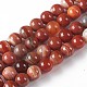 Cordón rojo natural ágata perlas hebras G-F425-32-8mm-1