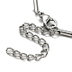 304 Stainless Steel Round Snake Chain Bracelet with Oval Beaded BJEW-E088-03P-3