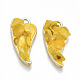合金ペンダント  宝石とエナメル  ハート  ライトゴールド  ゴールド  24.5x13x5~7mm  穴：2.5mm ENAM-S016-37C-1
