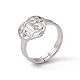 201 corazón de acero inoxidable con anillo ajustable número 15 para mujer RJEW-C045-12P-1