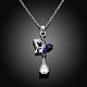 Silver Plated Brass Cubic Zirconia Pendant Necklaces NJEW-BB05136-A-2