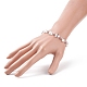 2Pcs 2 Size Glass Hearted Beaded Stretch Bracelets Set for Mother Children BJEW-JB08516-3