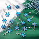 SUNNYCLUE 1 Box 30Pcs Christmas Snowflake Charms Bulk Clip On Bracelet Blue Snowflakes Charm for Jewelry Making Lobster Claw Clasp Zipper Pull Necklace Earring Knitting Needle Crochet Stitch Markers HJEW-SC0001-17-4