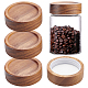 BENECREAT 4pcs Wooden Mason Jar Lids WOOD-WH0124-12A-1
