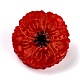 Cellulose Acetate(Resin) Claw Hair Clips, with Golden Iron Findings, Poppy Flower, FireBrick, 60x60x36mm