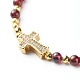 Braccialetto di perline con zirconi a croce per donna ragazza BJEW-JB06848-02-4