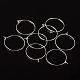Cerchi per orecchini in ottone placcato color argento X-EC067-2S-4