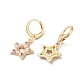 Star Real 18K Gold Plated Brass Dangle Leverback Earrings EJEW-L268-033G-03-2