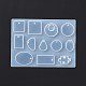 Forme geometriche e stampi in silicone per pendenti con pezzi di puzzle DIY-D076-03-4