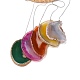 Ciondoli a campana a vento in legno e agata colorante naturale HJEW-H054-04-5