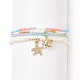 Set di braccialetti elastici con perline di semi di vetro e perle naturali in stile 4 pz BJEW-JB08893-1