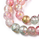 Chapelets de perles en verre craquelé peint DGLA-R053-03K-3