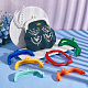 PandaHall Elite 10Pcs 10 Colors Plastic Kiss Lock Purse Frames FIND-PH0007-42-3